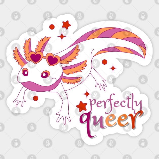 Lesbian Pride Axolotl Sticker by Nerd Trinkets